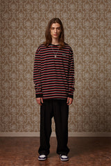 Multi stripe long sleeve T - Red/black/white (4622115078262)