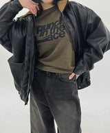 ウールレザージャンパー / Wool leather jumper (2color)