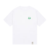 スモールドローイングスマイルショートスリーブTシャツ/Small Drawing Smile Short Sleeve Tee_White/Green Logo