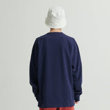 WHATTHE Q.M刺繍長袖Tシャツ/WHATTHE Q.M Embroidered L/S Tee Navy