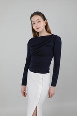 ボタンバンディングロングスカート / Button Banding Long Skirt Ivory
