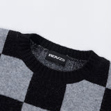 エンブロイダリーポイントチェッカーボードニット / EMBRODERY POINT CHECKERBOARD KNIT - BLACK