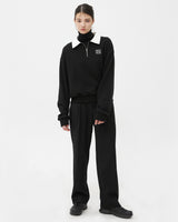 TYPO LOGO HALF ZIPUP SWEATSHIRT-BLACK (6604484345974)