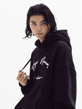 SuperNomal balloon over fleece hoody BLACK