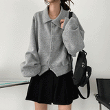 It Foam Soft Snap Collar Balloon Cardigan