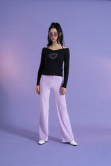 オフショルダーラインストーントップ/Off Shoulder Rhinestone Top (4397427785846)