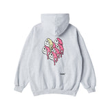 (フリース VER)ハートプリンティングパーカー/(FLEECE VER) HEART PRINTING HOODIE-WHITE MELANGE