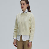 Wave cable round knit - Ivory (6674919620726)