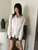ロソップストライプラインシースルー長袖シャツ