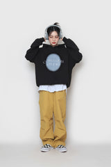 スプレーペインティングエンブロイダリーフーディ / Spray Painting Embroidered Hood
