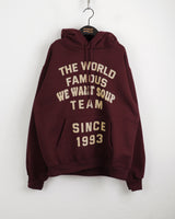[Brushed lining] world lettering overfit hooded t-shirt