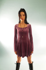 ロマンチックベルベットフレアドレス/Romantic Velvet Flare Dress (4397425623158)
