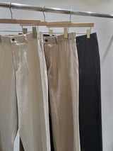 サマーリネンアイスバックバンディングスラックス/Summer linen ice back banding slacks (3 colors)