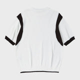 ショルダーコントラスト ハーフスリーブニット/SHOULDER CONTRAST HALF SLEEVE KNIT (WHITE)