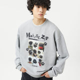 マルチーズクローズアップジップスウェットシャツ / (NO napping) Maltese closeup ZIP sweatshirts