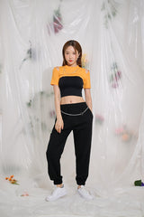スリットネックレスクロップTシャツ / TOP(9326) Slit Necklace Crop Tee