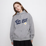 [UNISEX] ビッグベースボールロゴフラワーフードジップアップ