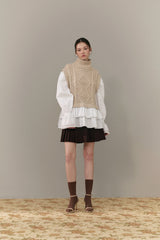 Knit vest blouse