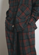 DREAMCATCHER CHECK LOOSE-FIT PANTS (Khaki) (6680169611382)