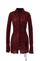 メッシュコルセットシャツ/MESH CORSET SHIRTS[wine]