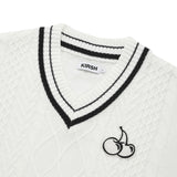 ミドルチェリーツイストⅤネックニット／MIDDLE CHERRY TWIST V-NECK KNIT [IVORY]