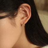 [single earring]14K gold one touch drop earring (6679715151990)