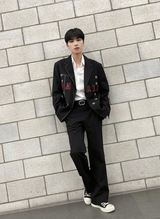 ハーフステッチシングルブレザー / Half stitch single blazer black