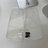 Black - Charge Somecat Couple Phone Case