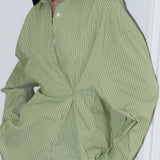 SILHOUETTE STRIPE SHIRT_GREEN