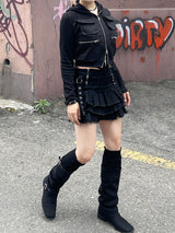 クロップドツーウェイカーゴフードジップアップ / Cropped Two-Way Cargo Hood Zip-Up