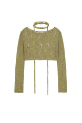 ネッティングクロップドセーター / NETTING CROPPED SWEATER (LIGHT KHAKI)