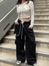 Strap Ribbon Halterneck Bolero Cardigan Set