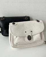 ツキステッチチェーンレザーショルダーバッグ/Tsuki Stitch Chain Leather Shoulder Bag