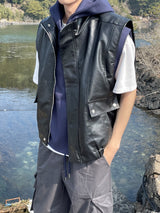 Lacing leather vest