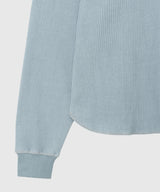 WAFFLE CUTTING LONG SLEEVE_Blue