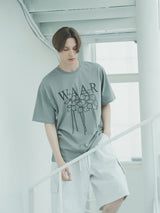 M フラワーTシャツ / T1012 M FLOWER T-SHIRT_CHARCOAL