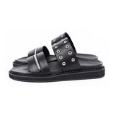 DAVID STONE ジッパー Xリング レザー サンダル / DAVID STONE ZIPPER X RING LEATHER SANDALS