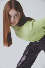 ホールガーメントカシミアタートルネックニット / Whole Garment Cashmere Turtleneck Knit [Lime Green]