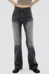 サンディンググレーブーツカットデニムパンツ/no.3015 Sanding Gray Bootcut Denim Pants