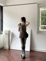 サンクヒッピートゥウェイホルターロングストラップナシ/Sank Hippie Two Way Halter Long Thong Camis