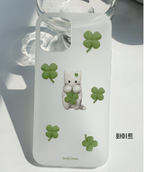 サッキーサムホワイトキャットフォーンケース / Lucky some white cat phone case