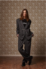 Belted wide slacks - Charcol (4622120091766)
