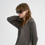 ソフトVTシャツ / SOFT V T-SHIRT, GRAY/ CHARCOAL