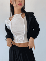 Chewing halter slit tee