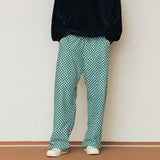 チェッカーボードバンディングパンツ/CHECKERBOARD BANDING PANTS_GREEN CREAM