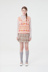 チェリーパターンニットベスト/ CHERRY PATTERN KNIT VEST [PINK]