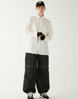 イエロータップオーバーサイズシャツ/YELLOW TAP OVERSIZED SHIRT WHITE