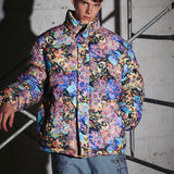 ソーラーボールフラワーフレイムリバーシブルダウンジャケット/SOLARBALL FLOWER FLAME REVERSIBLE PUFFER BLACK