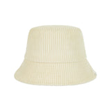 Wide Corduroy Label Bucket Hat Cream