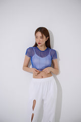 4ラインメッシュクロップトップ/TOP(9360) 4 Line Mesh Crop Tee